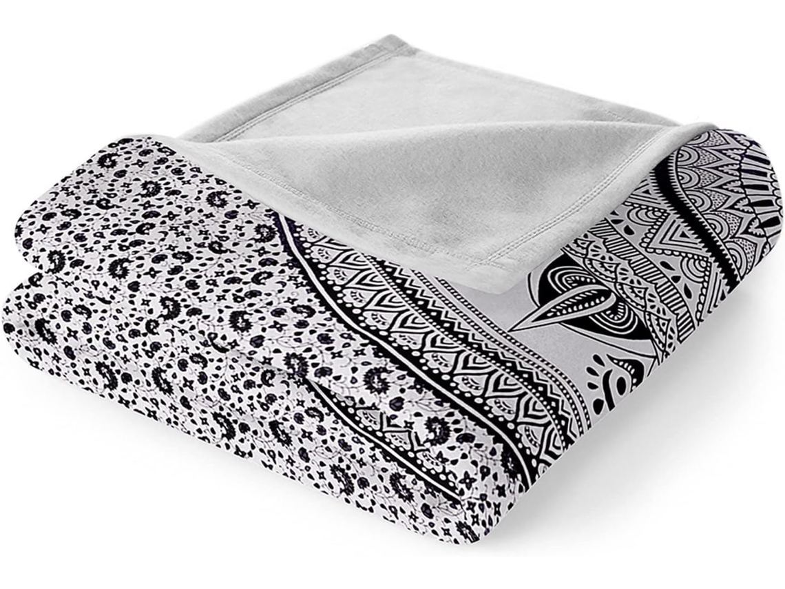 Manta de Flanela Xadrez Mandala Fansu Quente e Macia Microfibra para o Inverno Ideal Cama Ou Sofá Adequada Adu