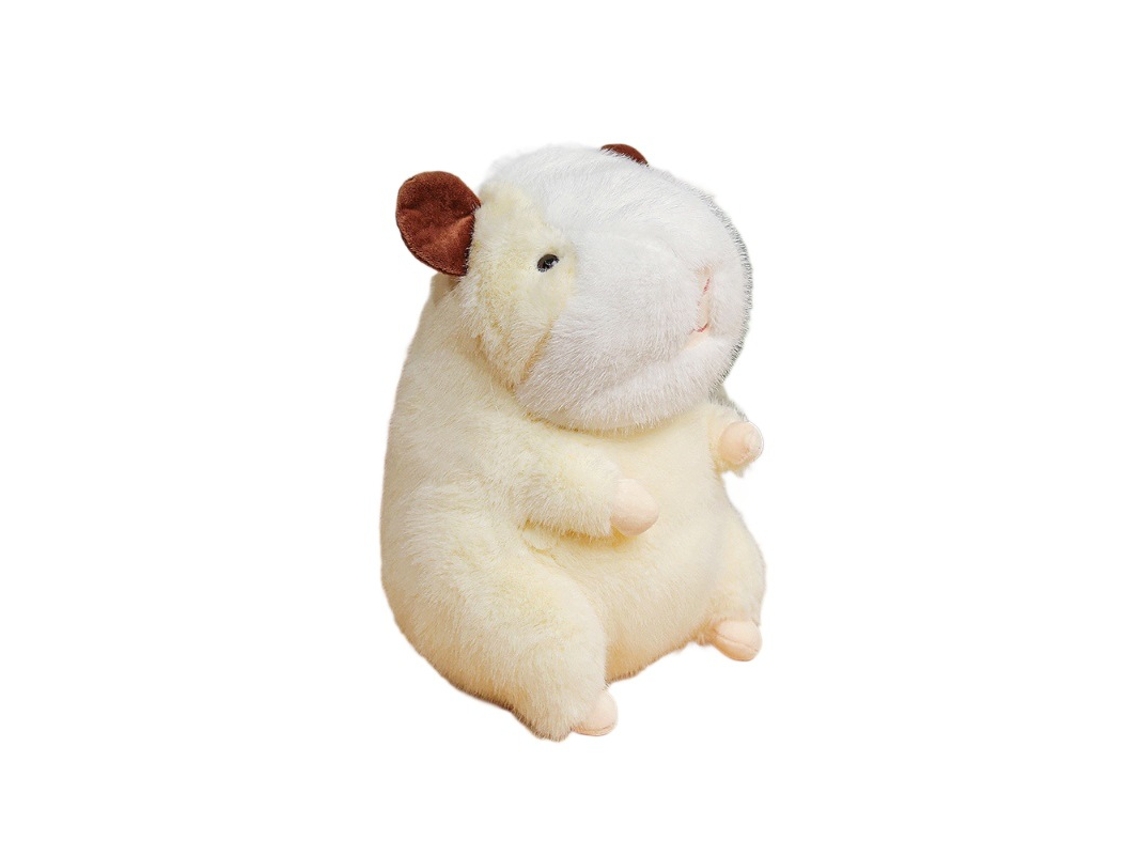 Porquinho da índia de Pelúcia Fofo com Roupa Trocável, Brinquedo Macio para Crianças, Marrom com Chapéu de Morango CHABERLU