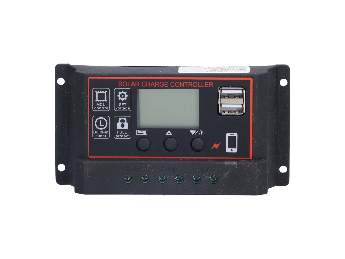 Controlador De Carga Solar Laxiscreed Com Pwm De 3 Níveis, Visor Lcd E Proteção Contra Ligação Inversa