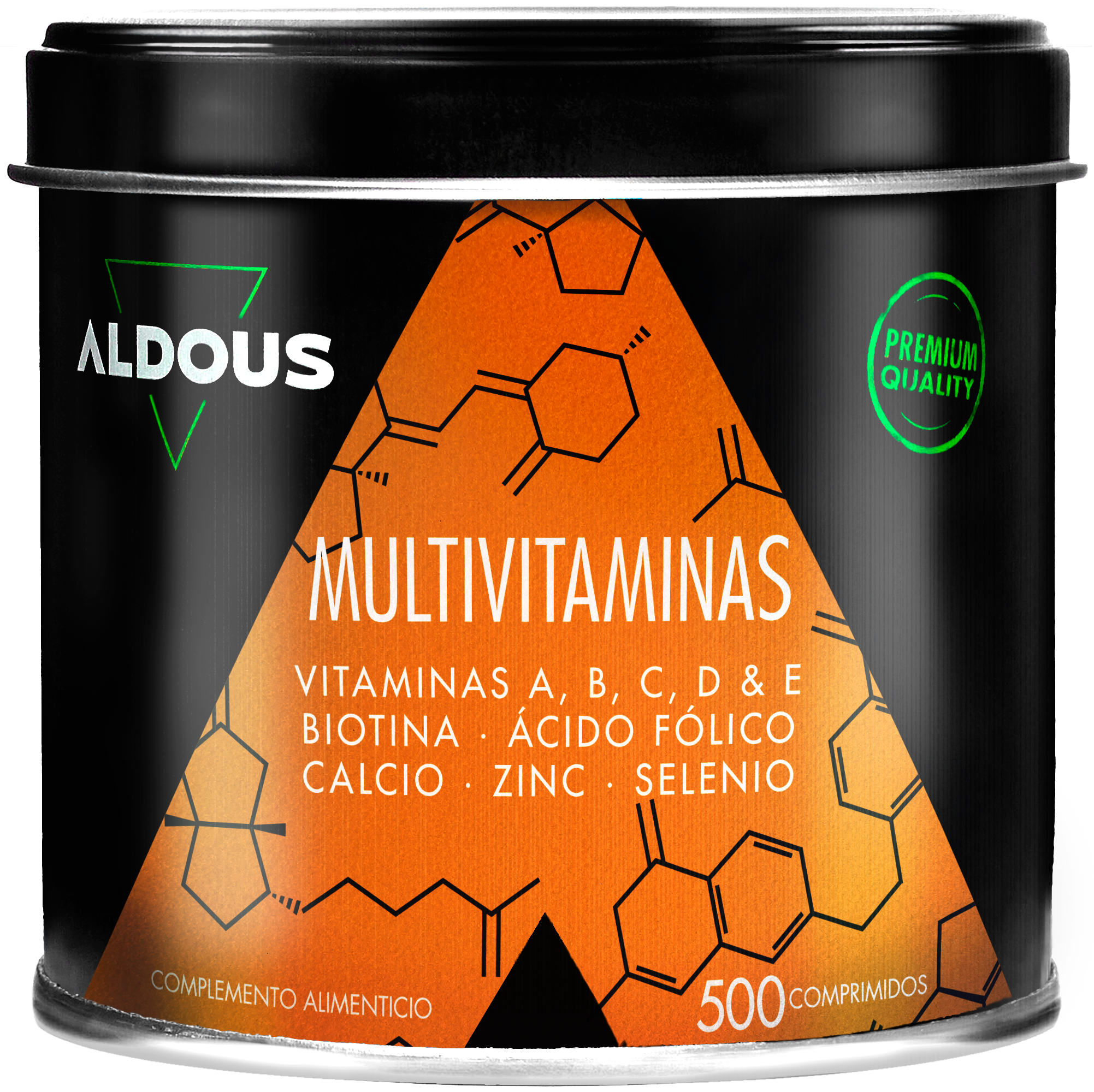Multivitaminas Aldous 500 Comprimidos Vitamina C D e a Vitaminas B Biotina Ácido Fólico Cálcio Zinco Selênio. ALDOUS LABS