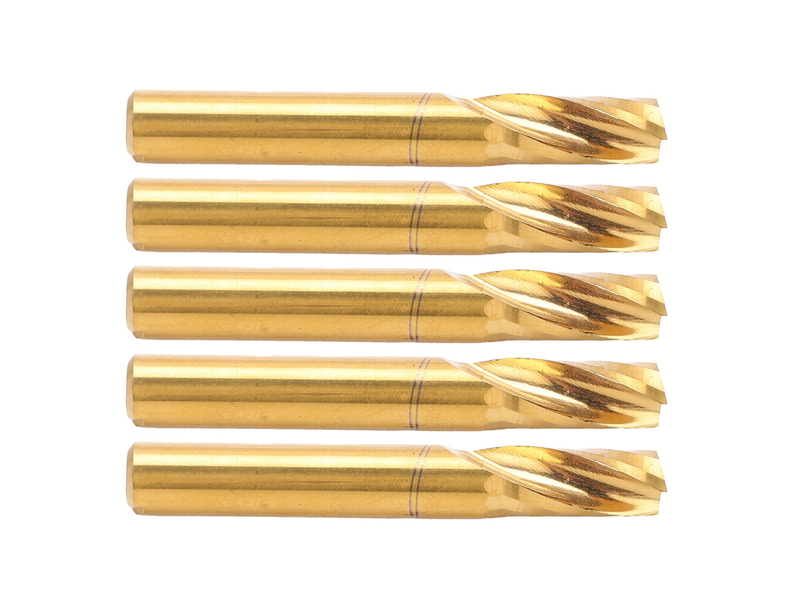 5 Peças Fresa Espiral De Hélice Única Aço De Alto Desempenho Fresa Cnc 6x15x50mm Ferramenta De Corte