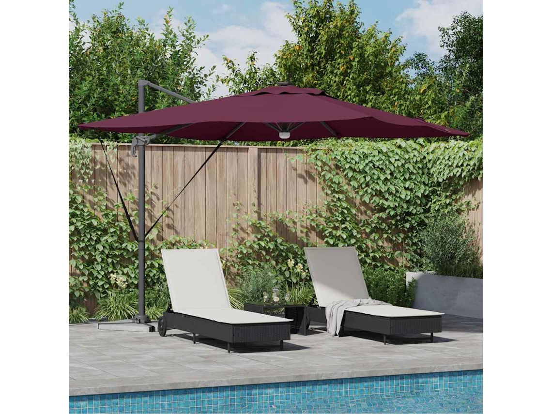 Vidaxl Parasol Roma Vermelho 286 X 284 X 270 Cm Alumínio E Poliéster