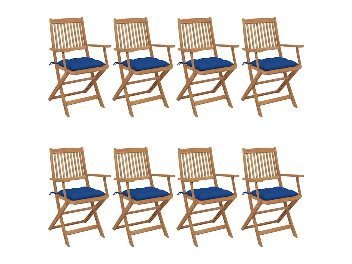 Folding Chair, Folding Chairs Vidaxl Azul Madeira (n/a)