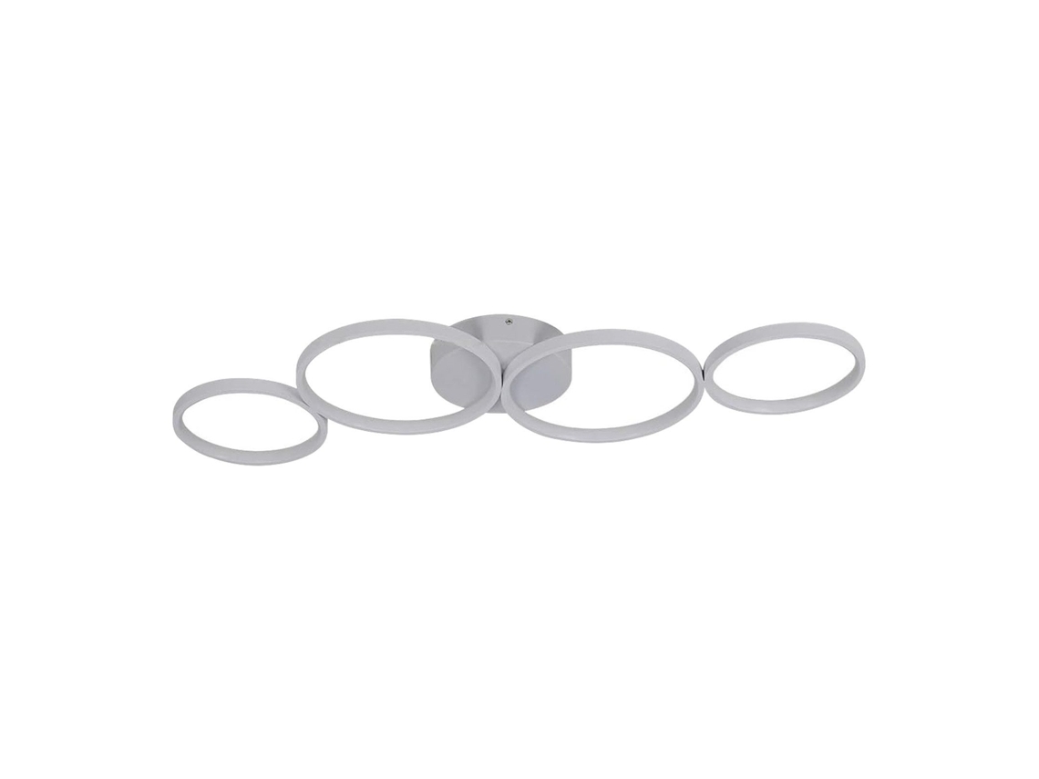 Zmh Lustre De Teto Led Moderno Para Sala De Estar, Luminária Com 4 Anéis De Chamas E Controle Remoto