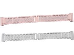 Conjunto De 2 Pulseiras Esportivas Com Alça De Aço Rosa Para Relógios E Acessórios.