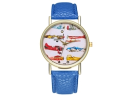 Reloj De Mujer Zhoulianfa Cuero Quartz Avión Azul T193-a