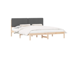 Estrutura de Cama com Cabeceira Estofada Cinza Escuro MAISON EXCLUSIVE