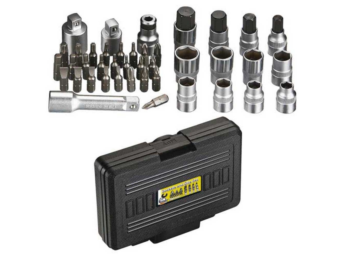 Conjunto de Soquetes e Bits E21K Prateadoicetoolz