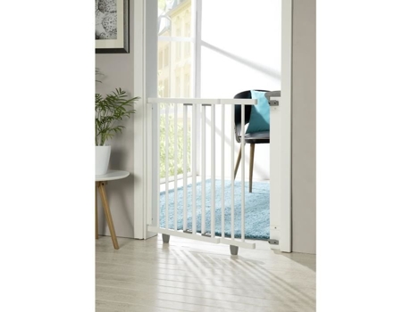 Barreira De Porta Pivotante Em Madeira Branco 86 Cm 133 Cm Geuther