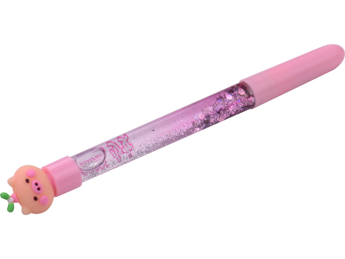 Caneta de Gel ANSELF Porco Rosa Brilhantes Multicor - Plástico)