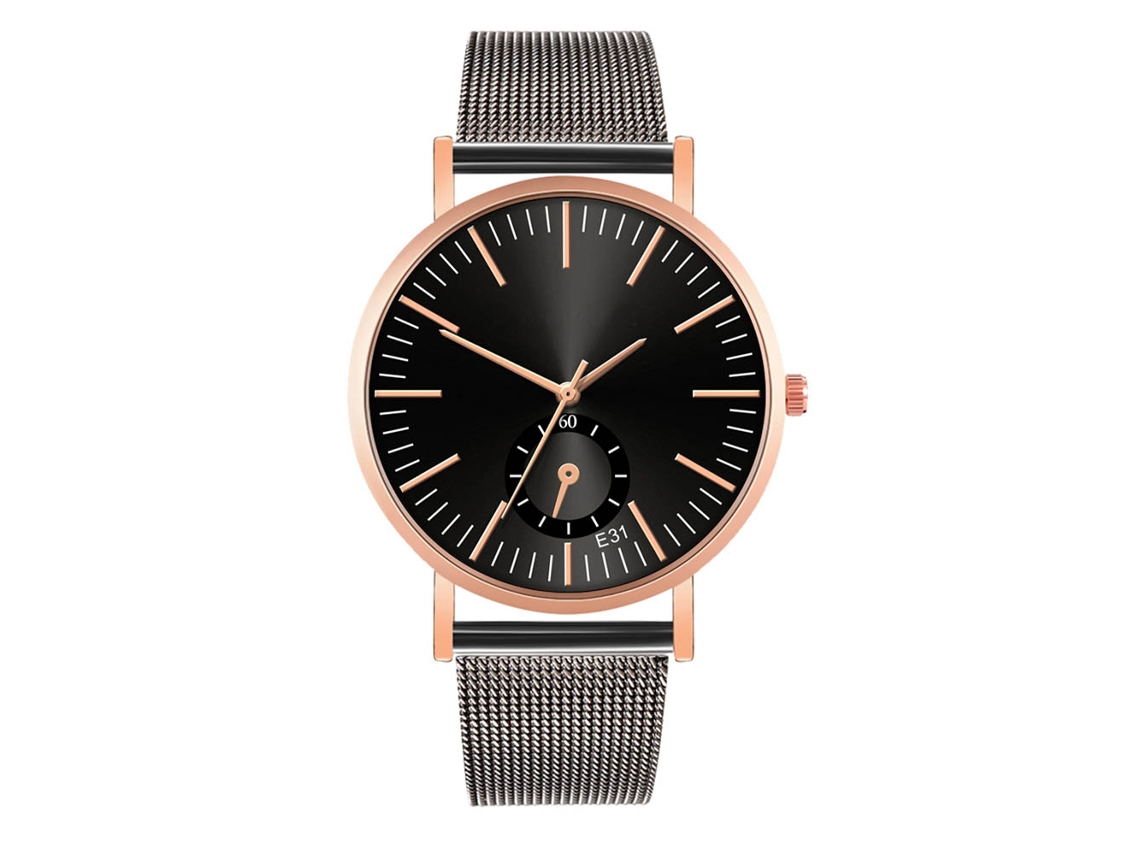 Reloj De Cuarzo De Moda Con Correa De Malla Para Parejas Estilo Casual