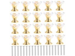 Uonlytech Conjunto De 20 Puxadores Pequenos Plástico Dourado Para Portas Armários E Guarda Roupas, Puxadores Resistentes