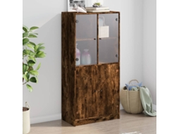 Gabinete alto con puertas derivadas de madera de roble ahumado
