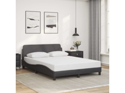 Vidaxl Estrutura De Cama Dover 120x200cm Couro Artificial Cinzento