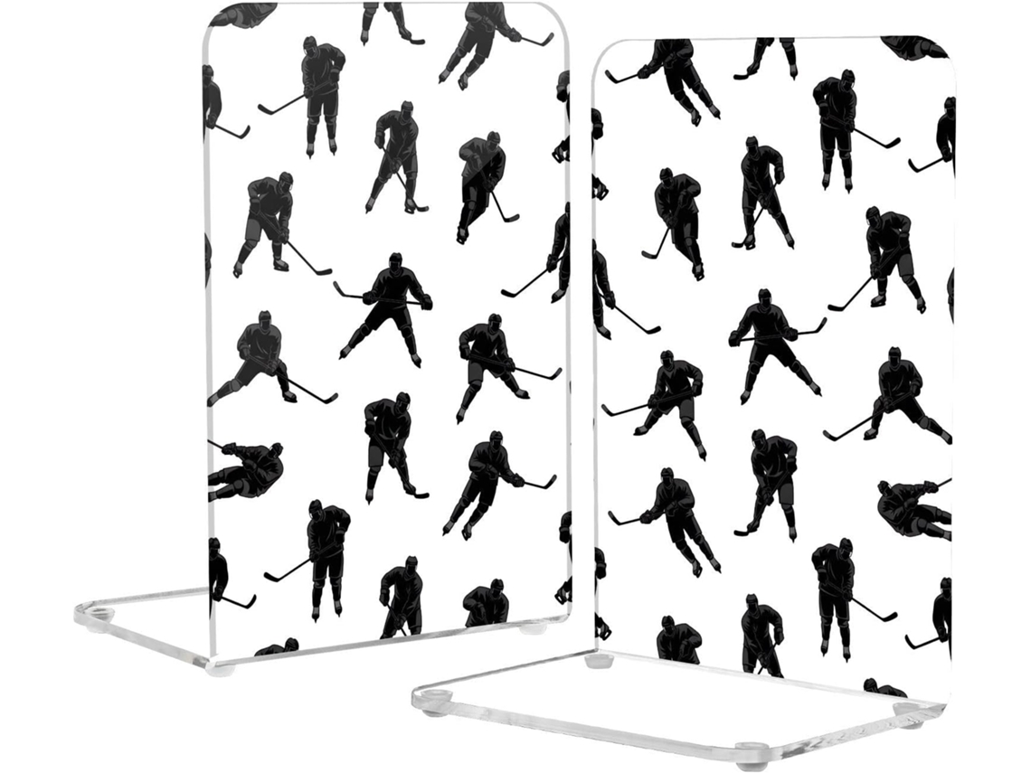 Suportes Para Livros Em Acrílico Branco Escritório, Suporte Transparente Com Almofadas Antiderrapantes, Organizador De