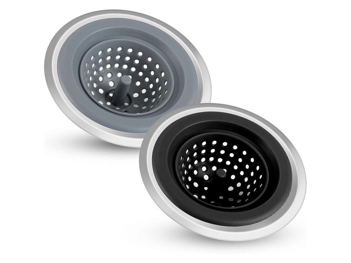2026 colador de Fregadero de Cocina 2 Piezas Tapón de Silicona para Fregadero Gris Y Negro Jrm