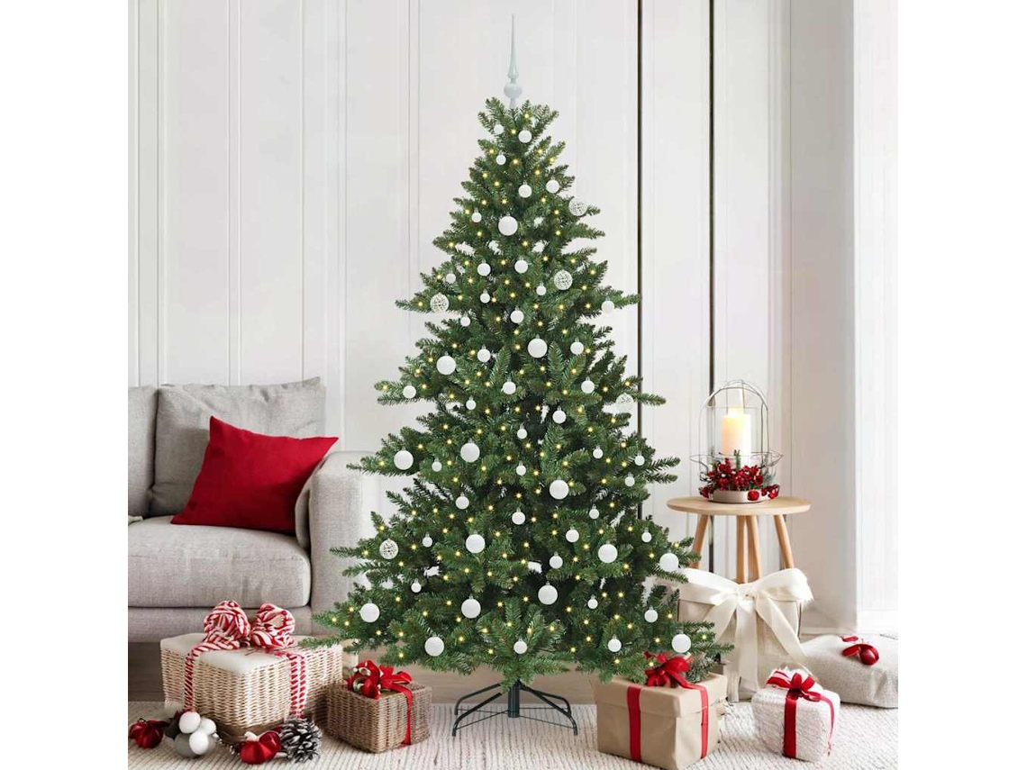 Vidaxl Árvore De Natal Articulada Artificial Verde 180 Cm Pvc E Aço