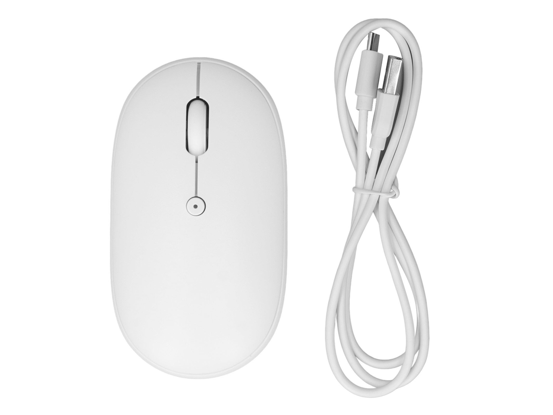 Mouse Bluetooth Recarregável Silencioso 1600 Dpi Design Ergonômico para Celular Tablet Branco Universal S/MARCA