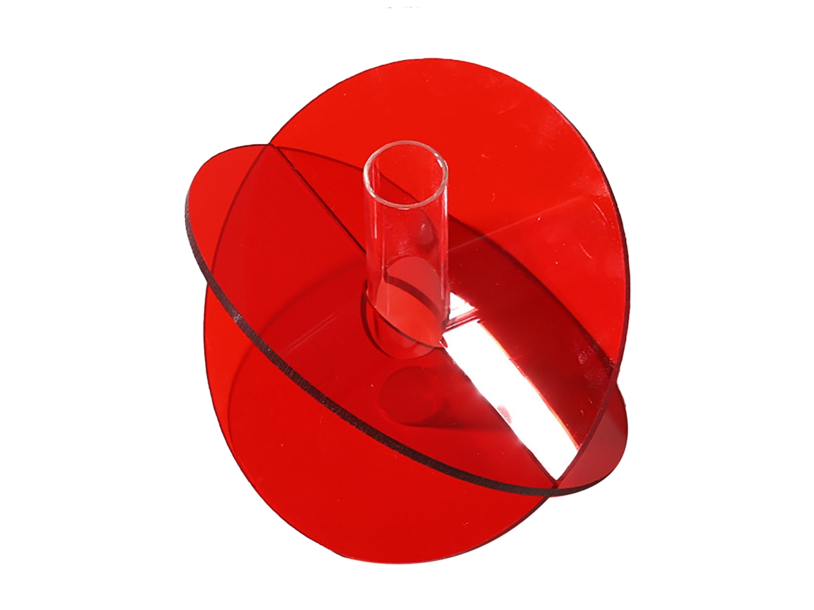 Vasija De Flores Geométrica De Acrílico Minimalista Para Sala De Estar, Rojo, 15x13x2cm, 90g