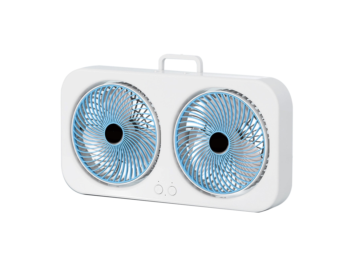 Ventilador De Circulação De Ar Laxiscreed Com Duas Cabeças, Recarregável Por Usb E Baixa Emissão De Ruído
