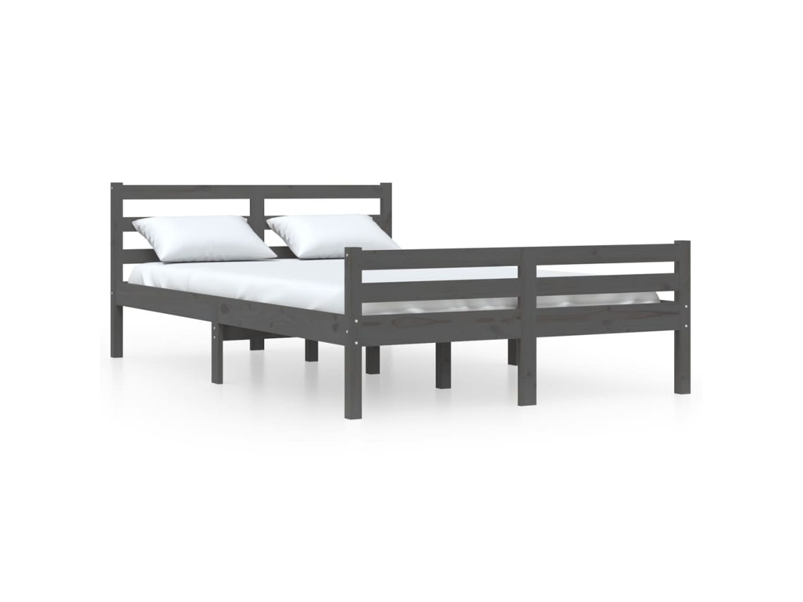Bed Frame, Bed Frames Vidaxl Cinzeto Madeira (140 X 190 Cm)