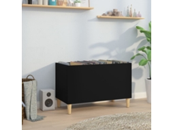 Vidaxl Armário Para Discos 74,5x38x48 Cm Derivados De Madeira Preto