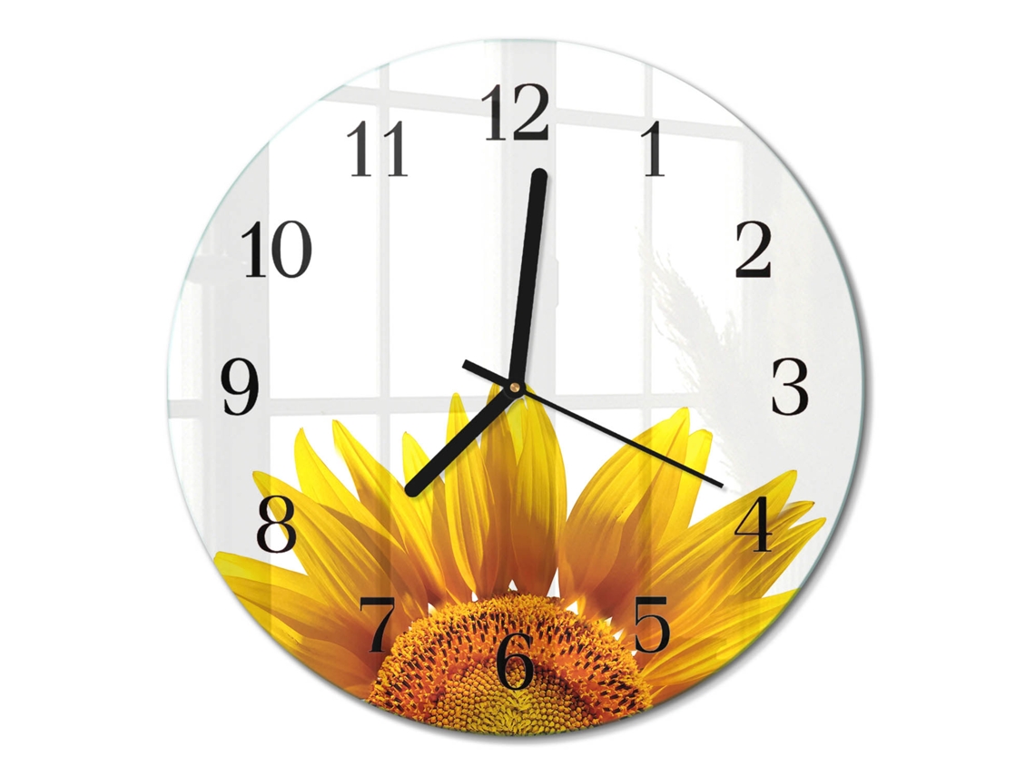 Relógio De Parede De Vidro Flor Espelharte (30 Cm)