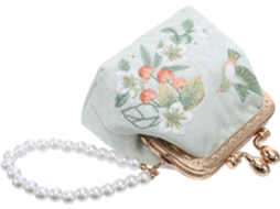 Bolsa Feminina Bordada, Porta-moedas Com Estampa Floral, Nécessaire Com Fecho Pequeno.