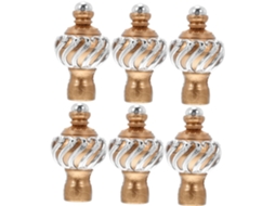 Conjunto De 6 Ponteiras Para Varão De Cortina, Ideais Para Quarto, Casa, Escritório E Cortinas De Janela. Conjunto De 6 Ponteiras Para