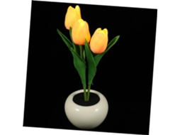 Luminária Noturna Tulip Bonsai 3w Cerâmica Pu Led Decorativa