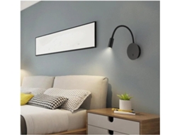 Luminária De Parede Led Moderna Para Cabeceira, Ideal Para Leitura Em Casa, Com Interruptor De Parede, Nas Cores Preto E