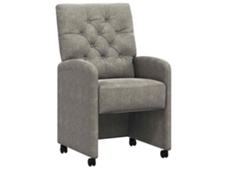Vidaxl Cadeiras De Jantar Com Rodas 2 Unid. Couro Suede Sintético