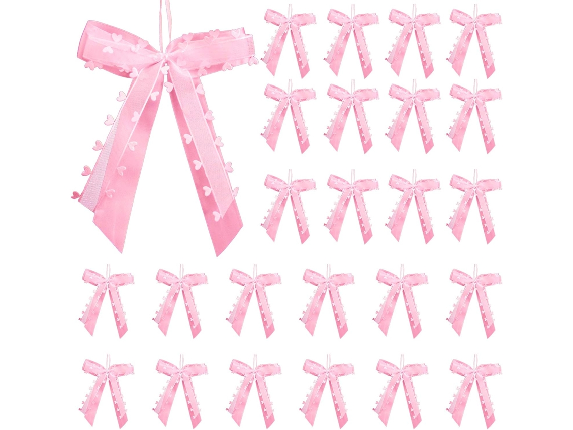 Os Elegantes Arcos Puxados Pré Amarrados, Perfeitos Para Embalagem De Presentes E Decorações De Casamento, Adornados Com Motivos Cardíacos Para Um Toq