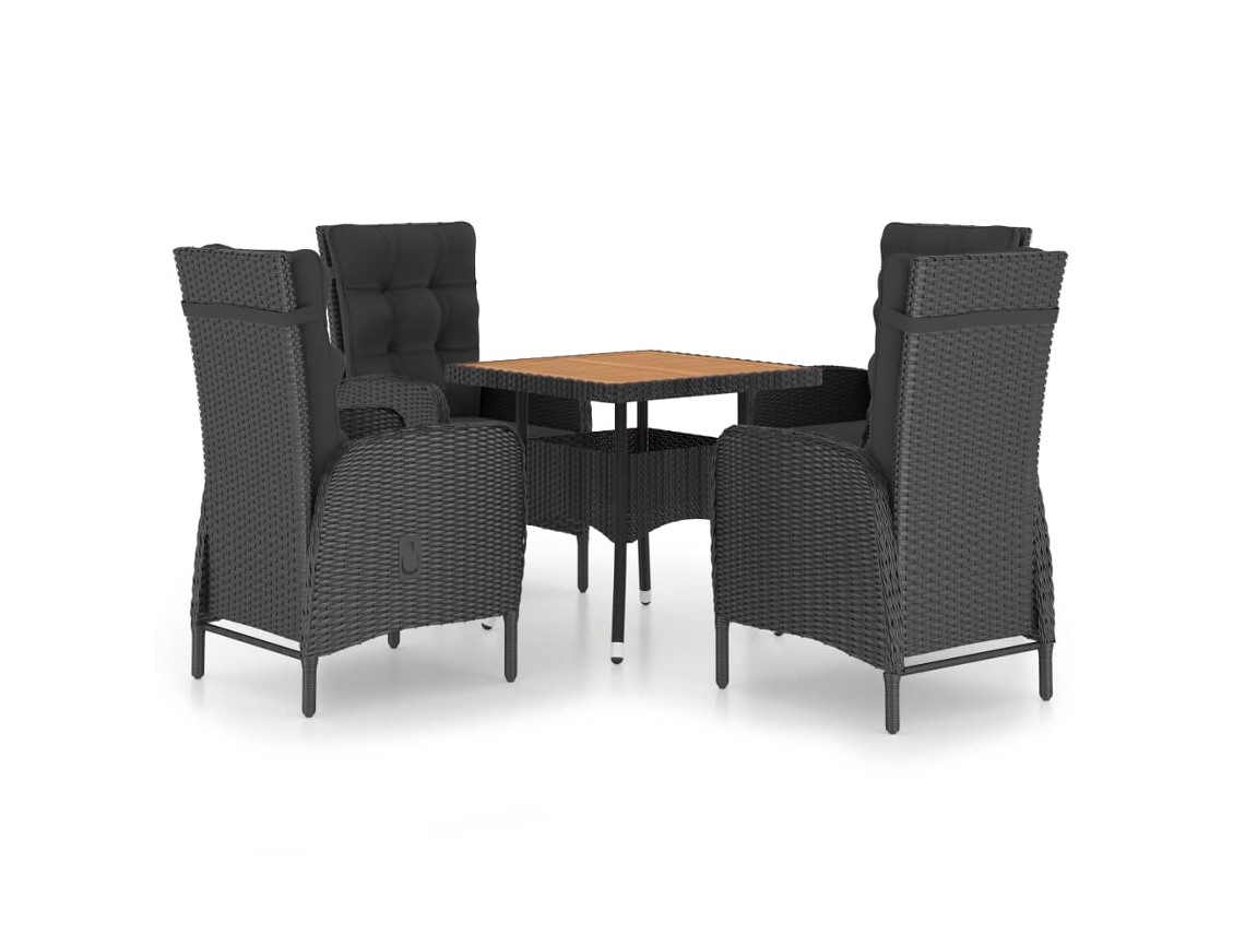 Garden Dining Set, Garden Dining Sets Vidaxl Preto Rattan / Vime (n/a)
