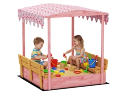 Caixa de Areia Flamingo Rosa 134,5x127,5x130cm (madeira Abeto, 3 6 Anos)