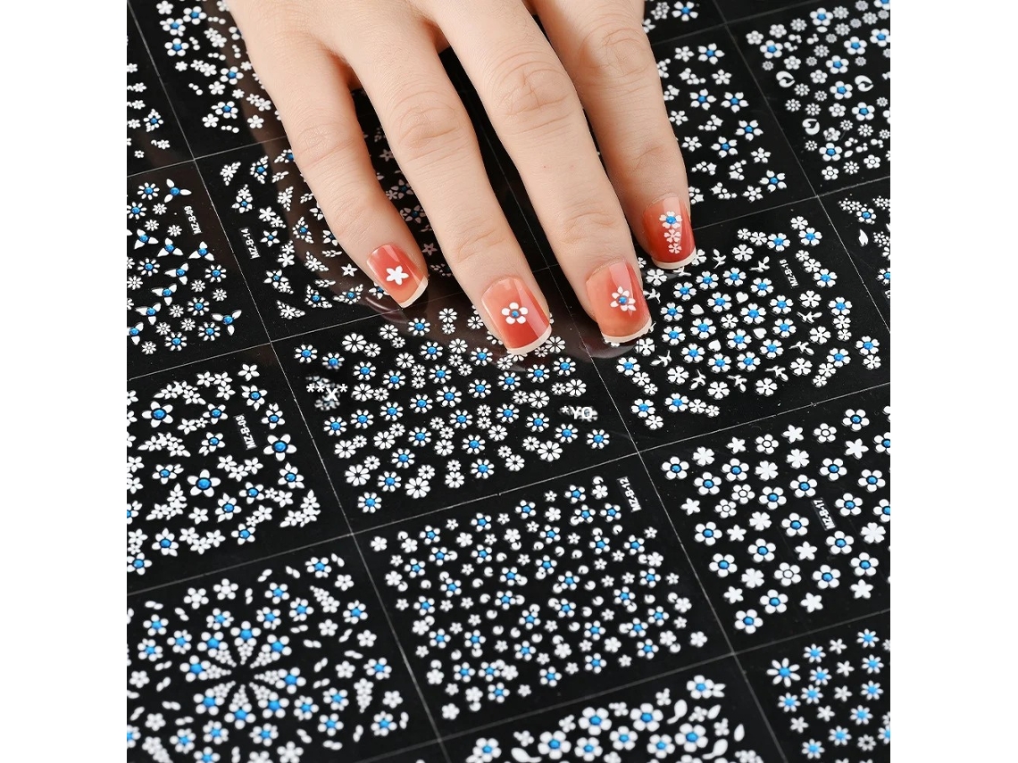 (5 Unidades) Adesivos De Unha Acrílicos Coloridos 5d Para Meninas - Acessórios Para Unhas