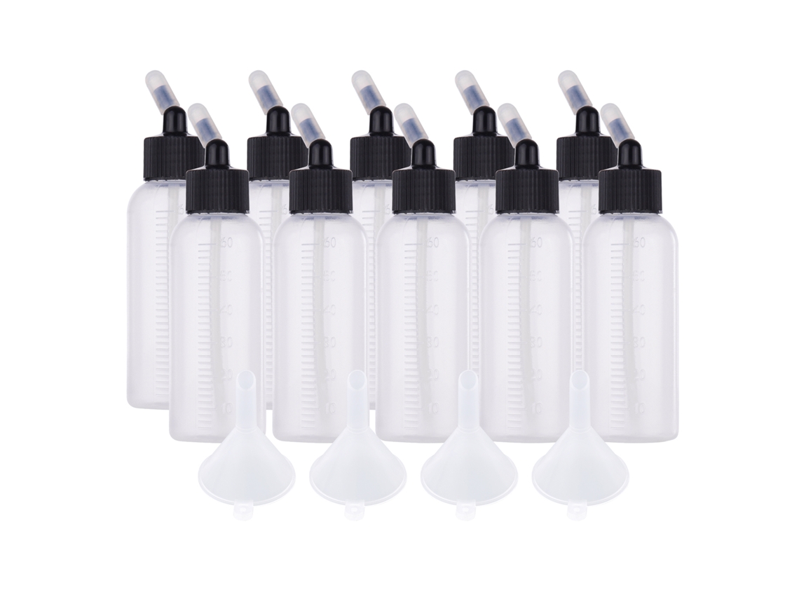 Conjunto de 10 Garrafas de Tinta para Airbrush 65ml com Funnels | S/MARCA
