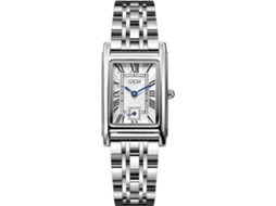 Relógios de Senhora com Caixa em Ouro Rosa Numeral Romano Relógio de Pulso de Luxo Quadrado Bracelete em Pele Castanha