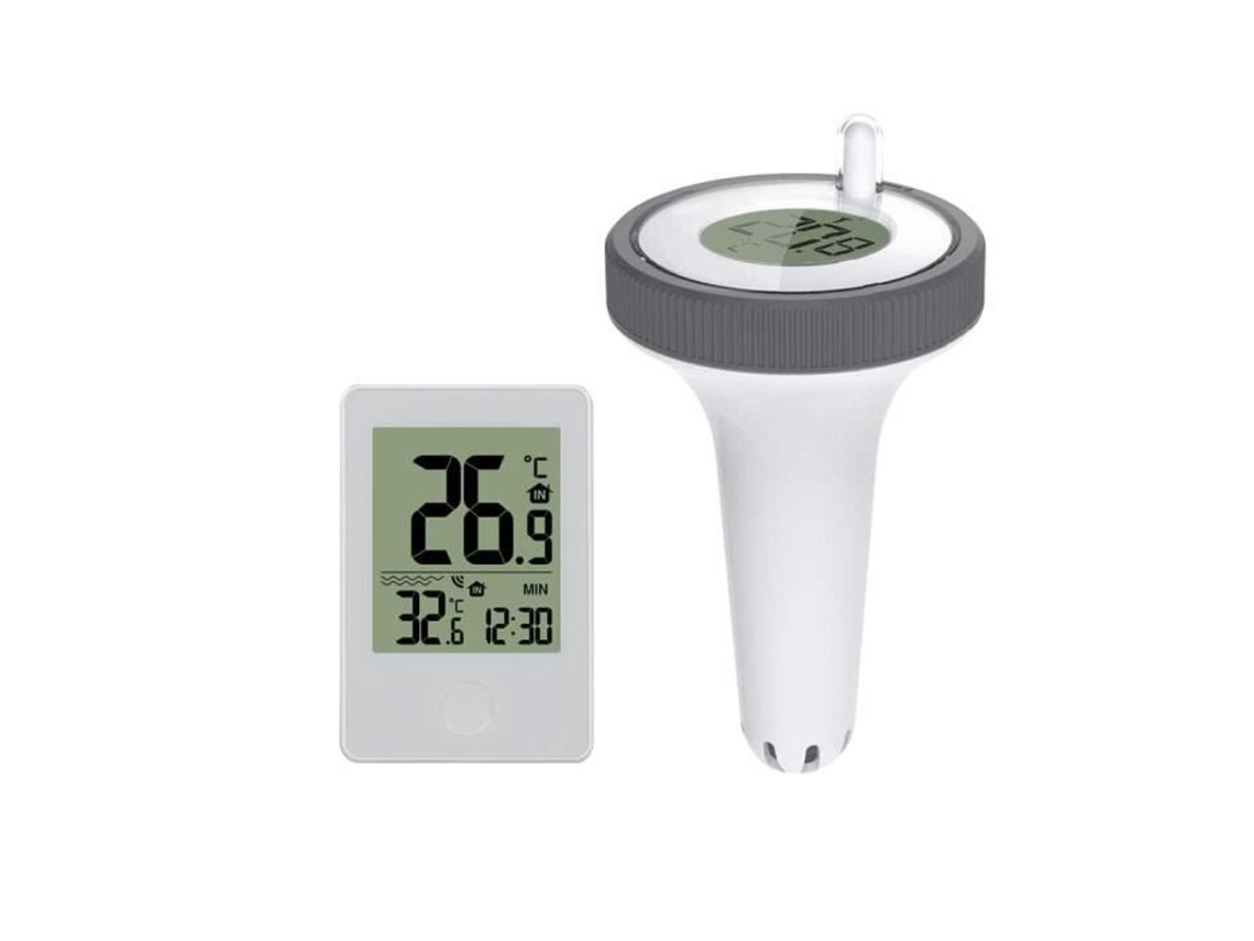 Termômetro de Piscina Flutuante Sem Fio de Rádio Conectado Termômetro de Temperatura Da Água com Receptor Digital Externo Interno 24