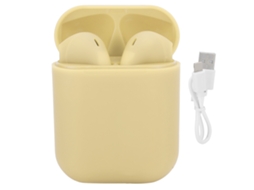 Auriculares Bluetooth 5.0 TWS con control táctil y estuche de carga amarillo | S/MARCA