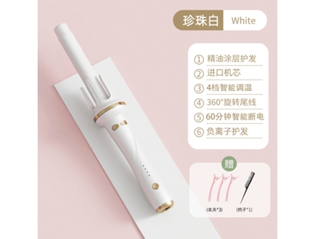 A rotação elétrica automática do modelador de cabelo não prejudica o cabelo, pequena potência disponível, onda branca natural permanente XLT