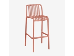 Sklum Pack De 2 Bancos Altos Empilháveis Em Polipropileno Wendell Polipropileno Terracota         ↑75 Cm