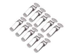 Conjunto de 10 Fechos Mola em Aço Inoxidável para Caixa Ferramentas, Mala e Baú. Aço Inoxidável BRILVIBERA (inox)