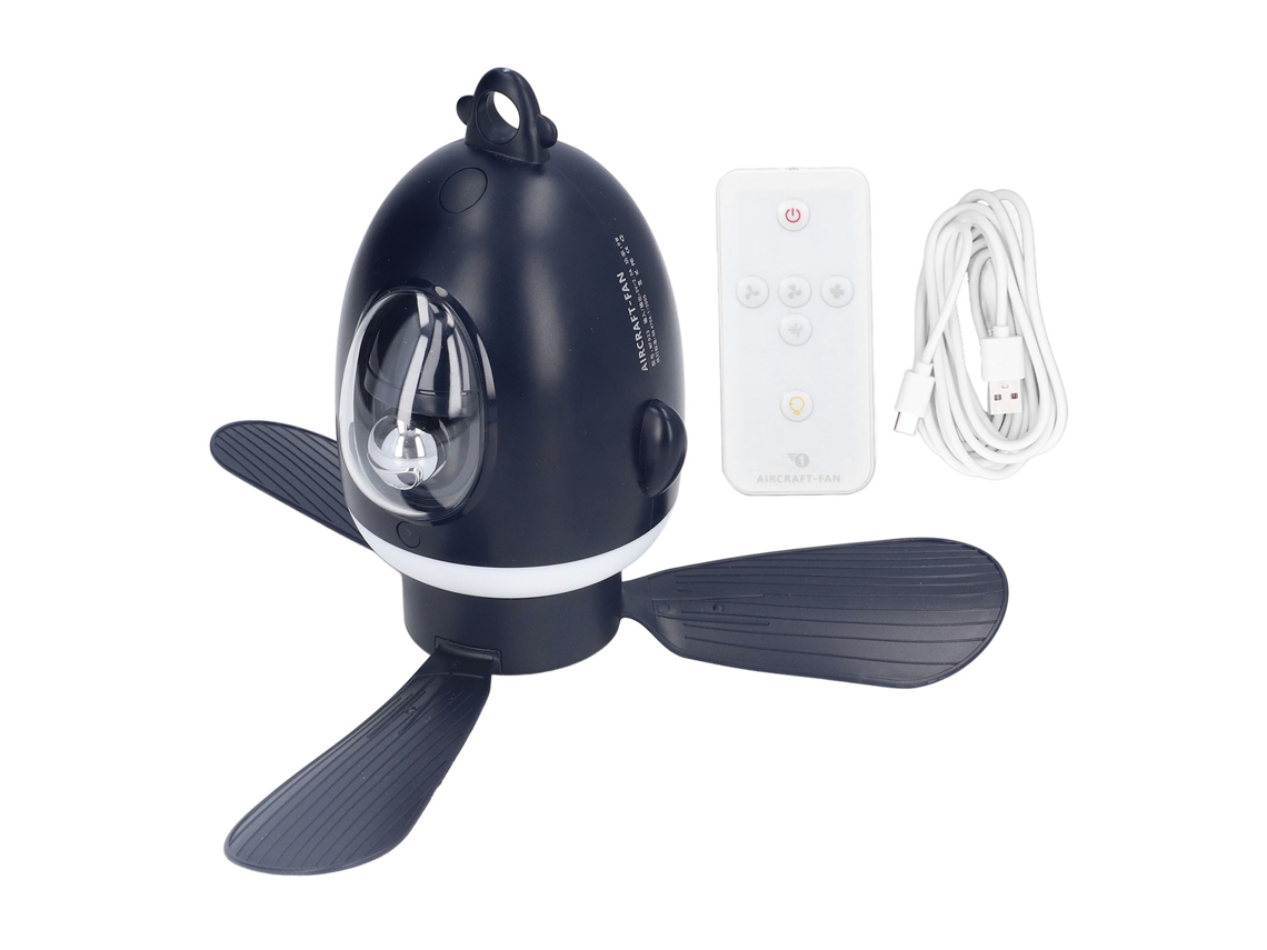 Lâmpada de Teto com Ventilador Controle Remoto Usb Azul