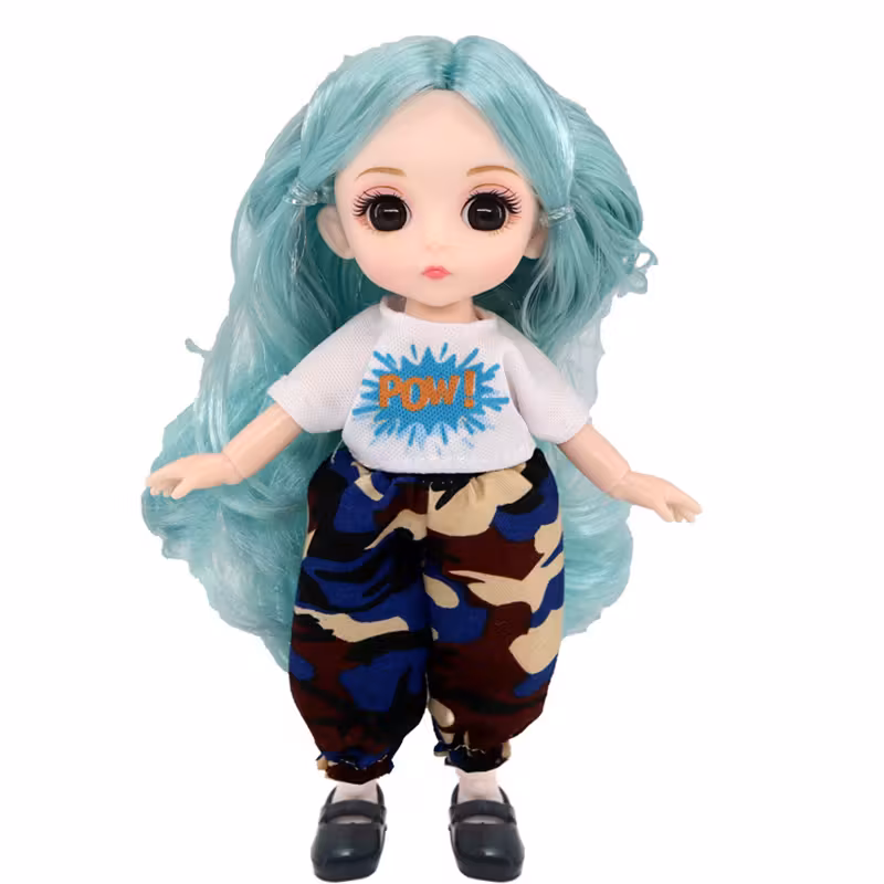 Boneca De 16cm Com Roupas, Sapatos E Cabelo Macio Para Vestir E Pentear Rosae