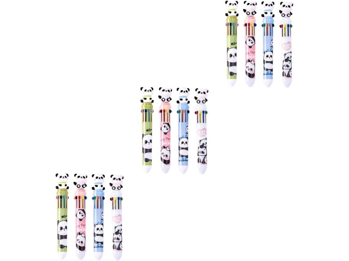 Conjunto De 12 Canetas Esferográficas Com 10 Cores, Decorativas Em