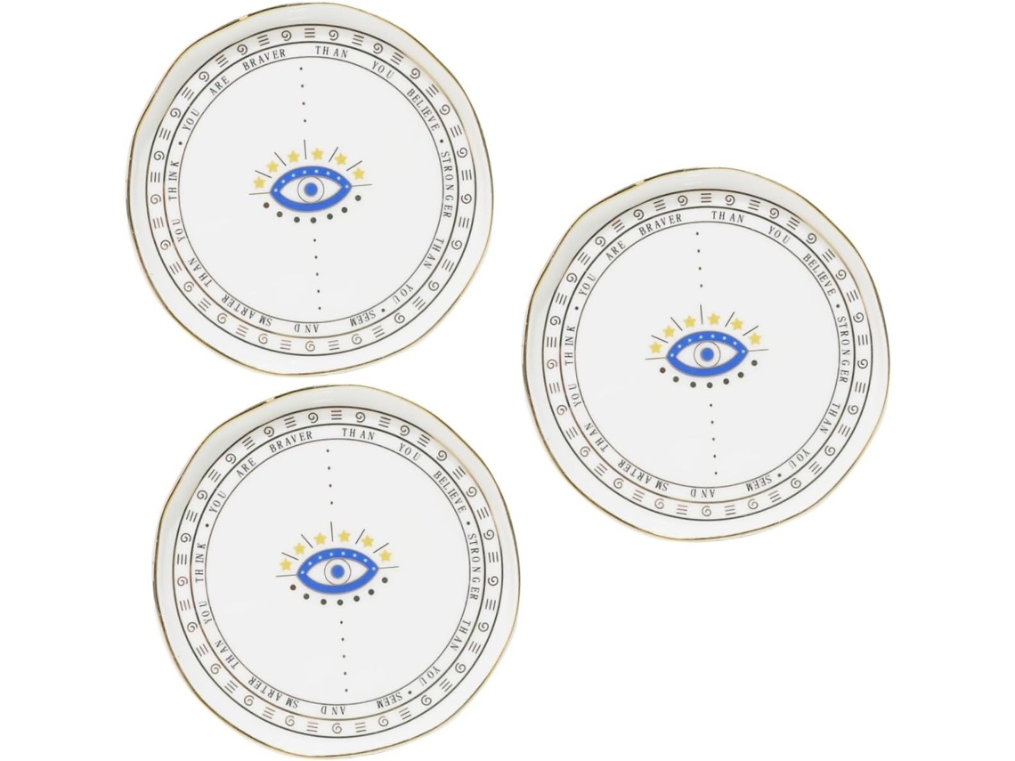 Bandeja Decorativa De Cerâmica De 3 Peças Para Joias, Armazenamento De Pequenos Objetos, Porta-colares, Prato.