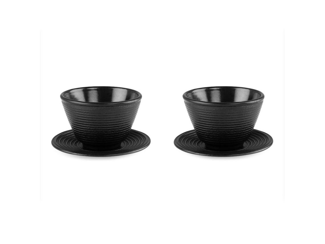Conjunto De 2 Canecas De Ferro Fundido ORBEGOZO Tth Com Prato