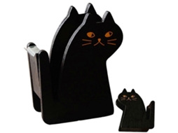 Dispensador de Fita Adesiva em Formato de Gato Fofo, Feito de Madeira, Ideal para Uso no Escritório . GOKOCO (2 Unidades)