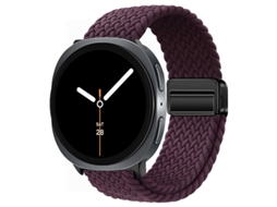 Pulseira Desportiva Elástica Em Nylon Entrançado Para Samsung Galaxy Watch 9 40mm 44mm, Com Fecho Magnético. Cereja Escura Hexinyigjly